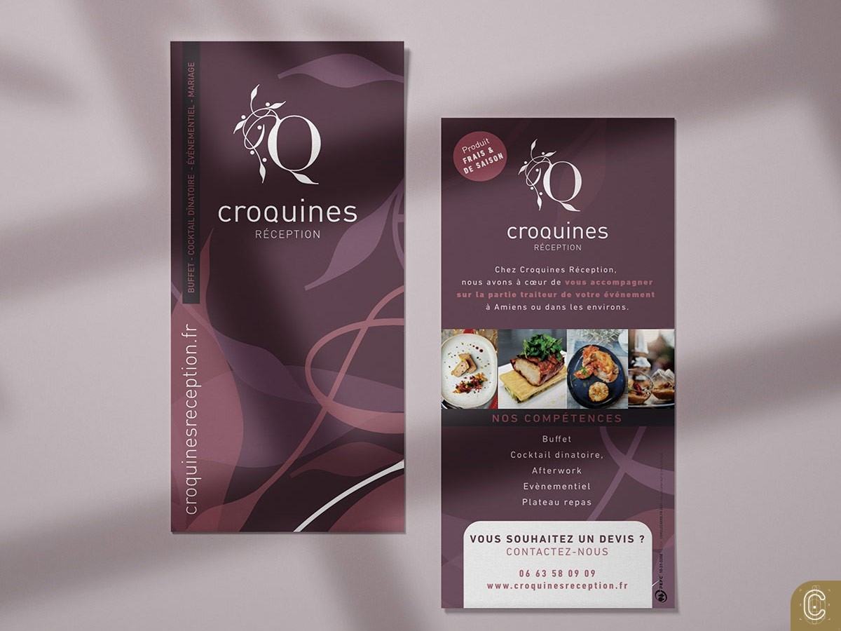 flyer croquines reception 10x21cm