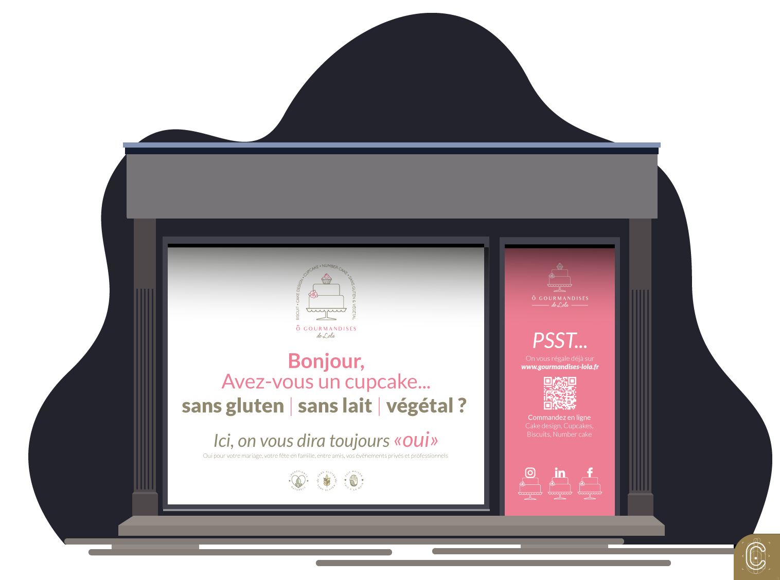 cercle-carre-vitrine-amiens-illustration-o-gourmandises-de-lola Illustration