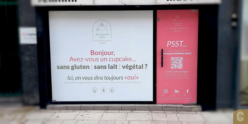 cercle-carre-vitrine-amiens-o-gourmandises-de-lola Vitrine responsable au centre ville d'Amiens - ô Gourmandises de Lola
